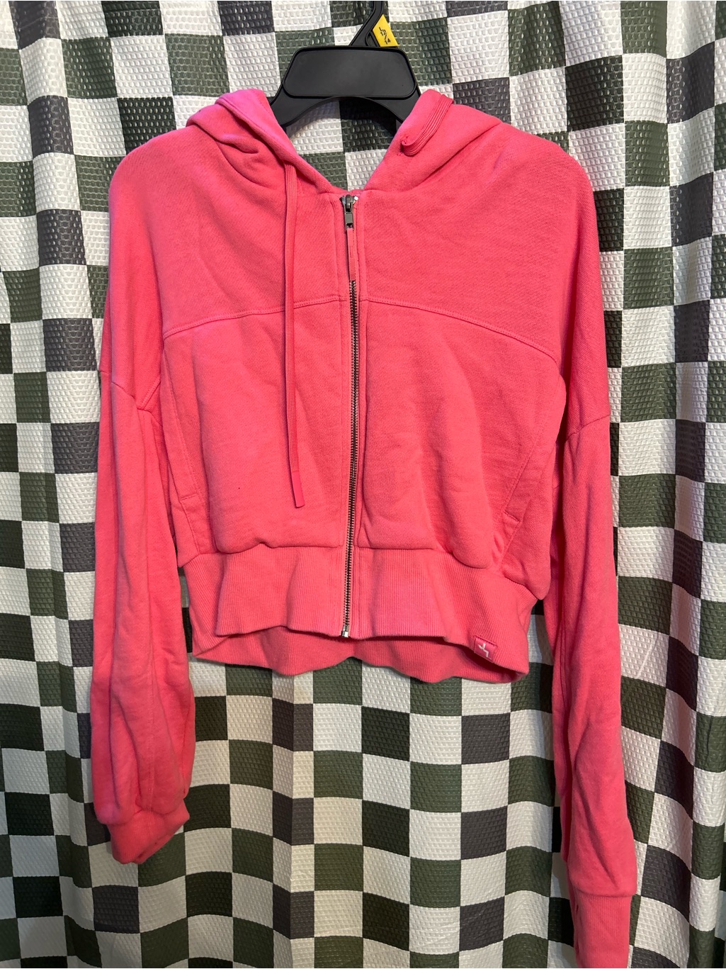 Cropped Pink Zip-Up Hoodie